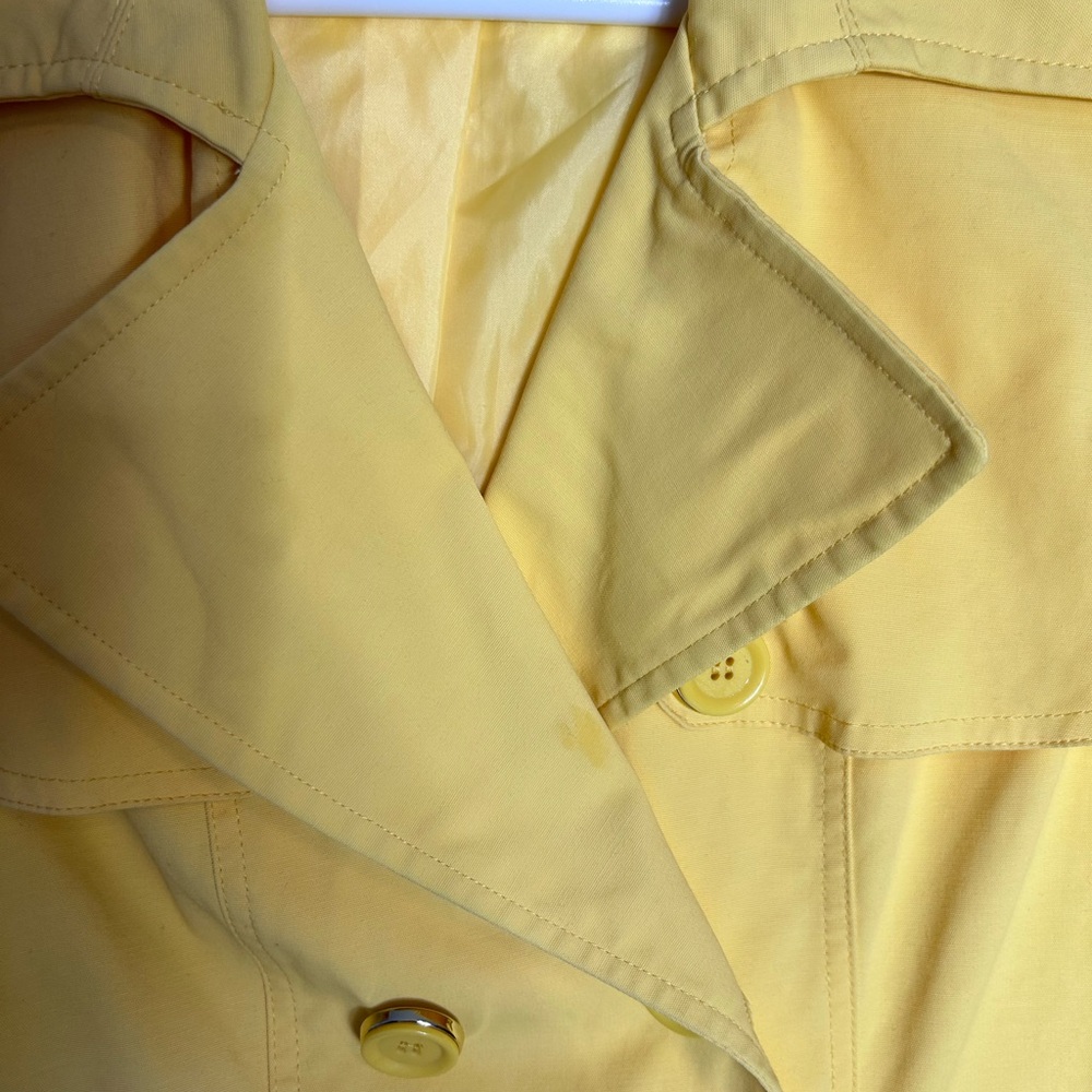 New York & Company Yellow Double-Breasted Trench‎ Coat - Women - Picture 5 of 5